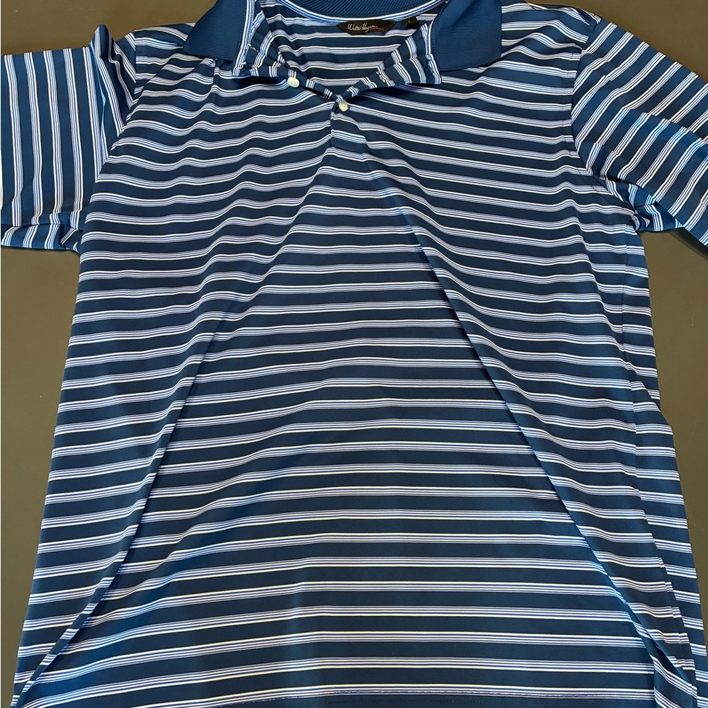 Walter Hagen Navy and White Striped Men’s Polo